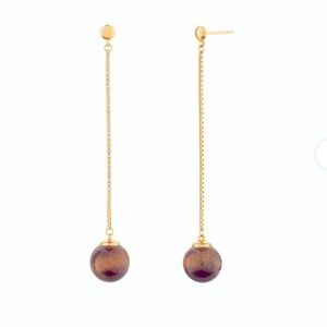 Mejuri Tiger Eye Gold Vermeil Drop Earrings
